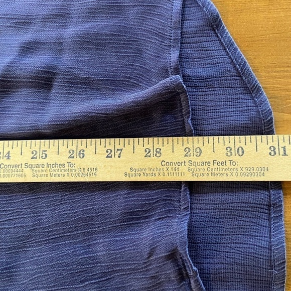 Soft Surroundings Roxanna Iris VNeck Cupro Blouse Sz Large Purple Silky Crinkle - Picture 8 of 10